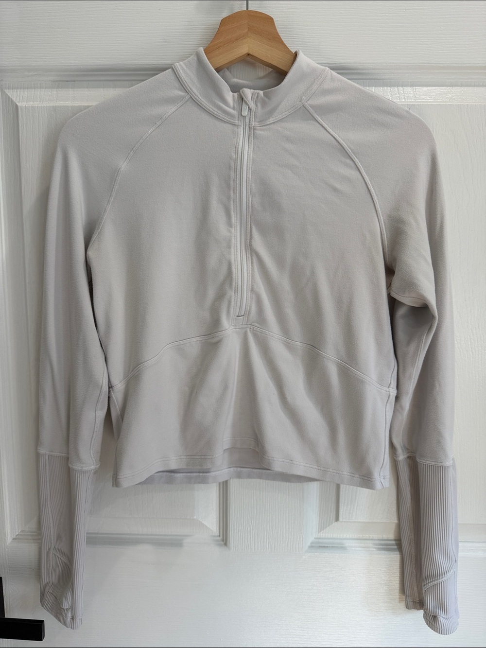 lululemon athletica Light Gray Back-Keyhole Long Sleeve Top